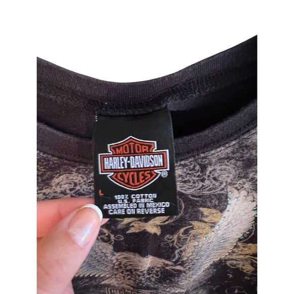 Vintage Harley Davidson Distressed Graphic Tank Top Women's Size L Y2K - Picture 3 of 5